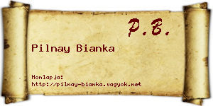 Pilnay Bianka névjegykártya